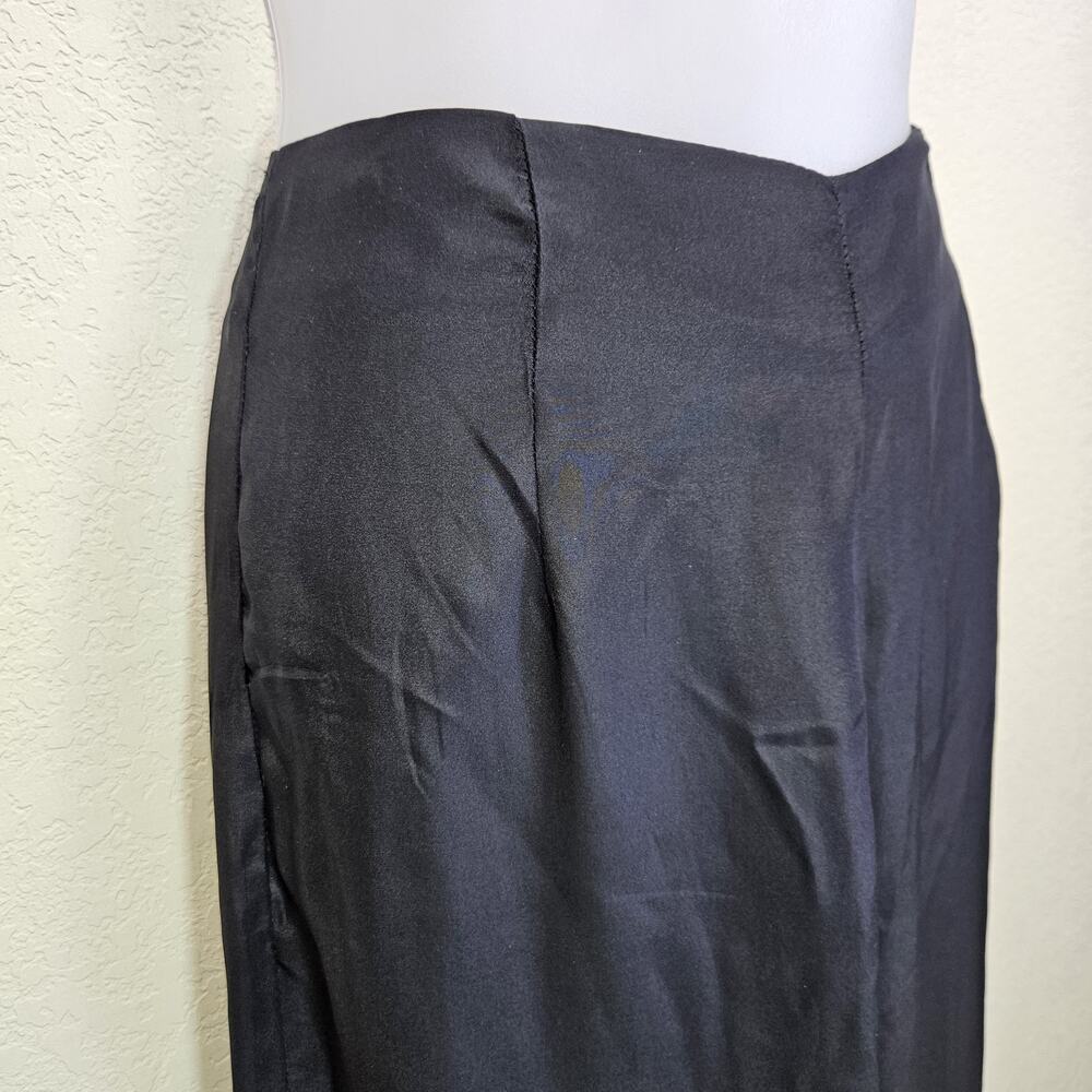 Line & Dot 100% Silk Wide Leg Pant Women M Revolve Minimal Quiet Luxury Black - Picture 8 of 16